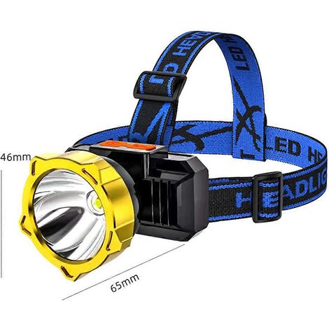 Lampe frontale LED COB 200 lm, batterie 1200 mAh rechargeable par USB, lampe torche de chasse, lanterne de pêche, lampe frontale de vélo, lampe torche de camping portable