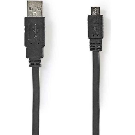 Cable usb usb 20 usb a macho usb micro b macho 480mbps niquelado 100m piso pvc negro bolsa de plastico
