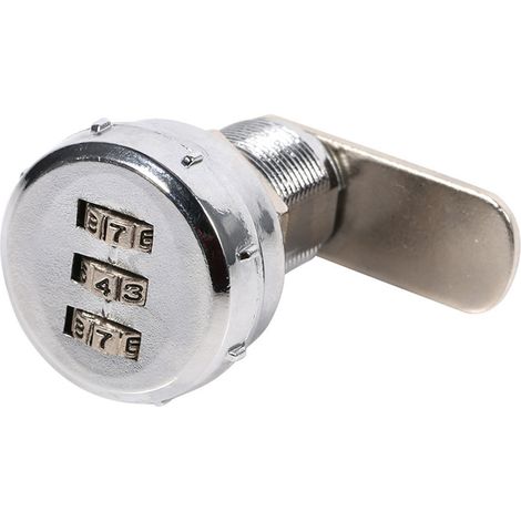 Armoire à came à combinaison à 3 chiffres en acier inoxydable argenté, serrure de sécurité à code par mot de passe pratique n° 2 (1/5)