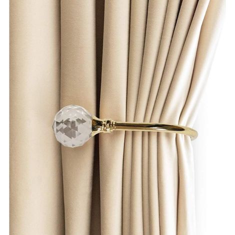 Embrasses à Rideaux Crochets Murals U Métal Curtain Tiebacks, Rideau Metallique 2 Pack (Petit, Or) (1/5)