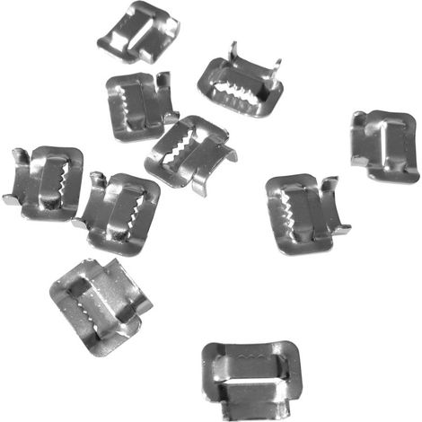 Verschlussband für Stahlarmbänder, Edelstahl, mit Zähnen, robust, 10 mm, 10 Stück