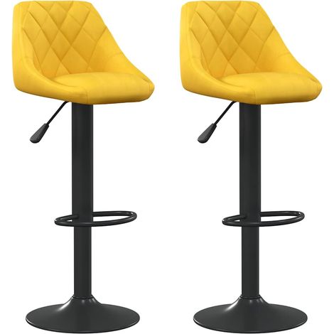 Taburetes de cocina 2 unidades terciopelo amarillo mostaza vidaXL (1/5)