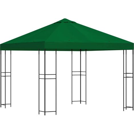 Pavillon 3 x 3 m Grün Polyester und Stahl 190 gsm vidaXL
