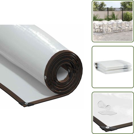 Polietileno - vidaXL Lona transparente con ojales polietileno 3x8 m - Protección contra lluvia