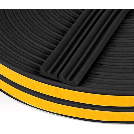 m Zugluftdichtungsband, 9 mm x 4 mm Dichtungsband, selbstklebendes Gummidichtungsband Typ E, schalldämmendes und stoßfestes Dichtungsband für Tür (1/5)