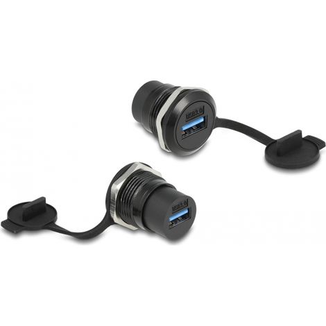 Delock Conector USB 3.2 Gen 1 Tipo-A integrado con tapa protectora contra el polvo