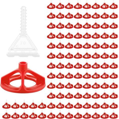 3-mm-Selbstnivellierungs-Fliesenabstandshalter-Set, Schraub-Nivelliersystem (100 wiederverwendbare Drehknöpfe + 200 Clips), Selbstnivellierungs-Fliesenabstandshalter für Boden- und Wandfliesen (1/5)