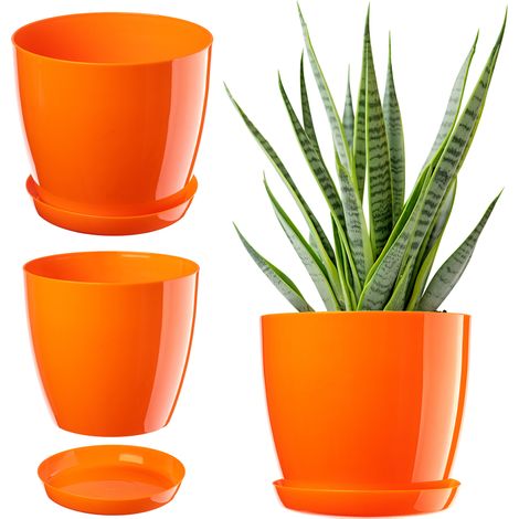 KADAX Blumentopf mit Untersetzer, 23 cm, Orange