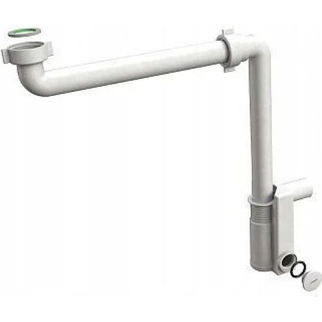 SIFONE SCARICO IN POLIPROPILENE PP SENZA PILETTA PER LAVABO O BIDET CON ISPEZIONE LATERALE MODELLO U - 11/4 X ø32 - CON ISPEZIONE - BON