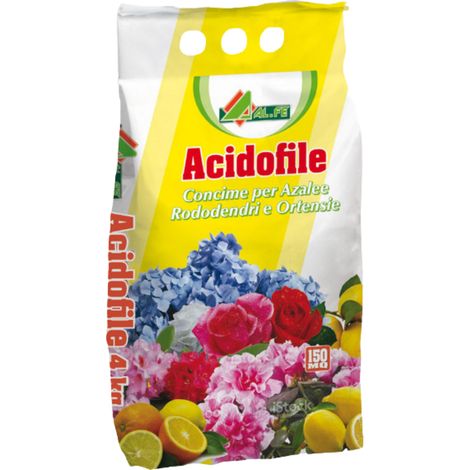 Concime Organico per Piante Acidofile Azalee, Rododendri, Ortensie Sacco da 4 kg