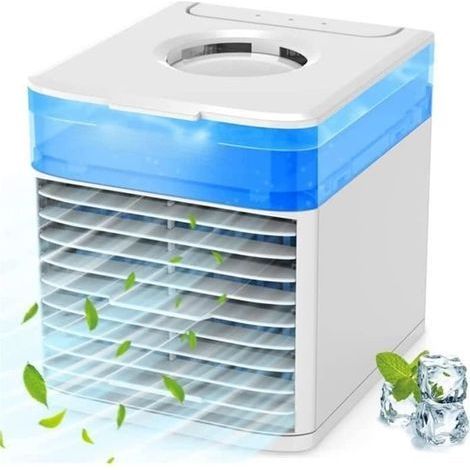 Mini climatiseur portable, climatiseur mobile silencieux, mini ventilateur rafraîchisseur d'air avec veilleuse douce-AquaForge (1/4)