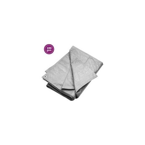 Bâche 180 g/m² 2 x 3 m PEHD gris-Crezuo (1/5)