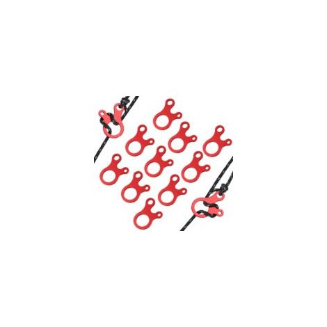 Seilspanner, 12 Stück, Aluminiumlegierung, Rot, für Zelt, Camping, Wandern
