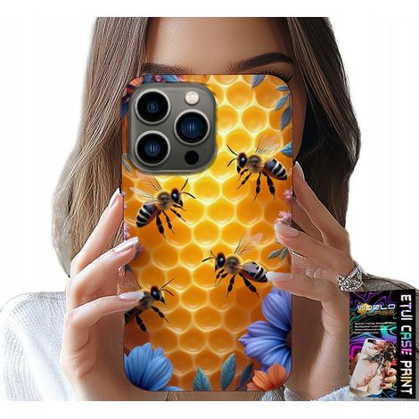 Custodia per iPhone 15 Pro Max - Cover posteriore a nido d'ape con motivo a api UL (1/5)