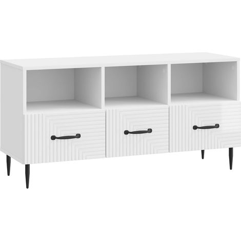 TV Cabinet High Gloss White 102 x 34.5 x 50 cm Engineered Wood vidaXL