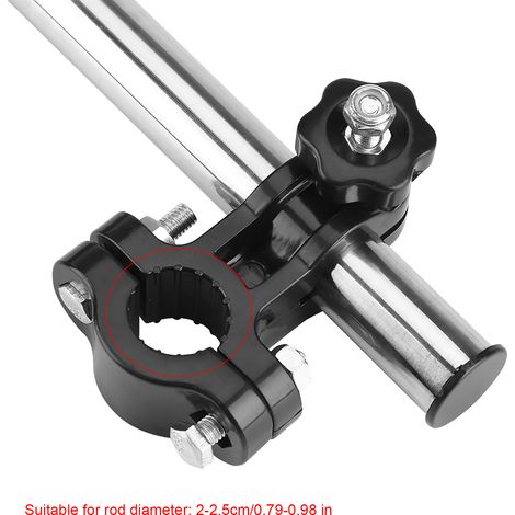 Support extensible réglable à 360° pour parapluie, poussette, landau, vélo, chaise (noir) (1/5)