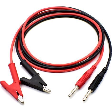 Stück 4-mm-Bananenstecker auf Krokodilklemmen-Messleitungskabel-Set 14AWG für Multimeter/Oszilloskop, 3 Fuß (1/5)