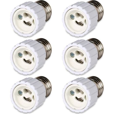 Lot de 6 convertisseurs de douille à baïonnette E27 vers douille GU10, 220 à 240 V [Classe énergétique A] (1/5)