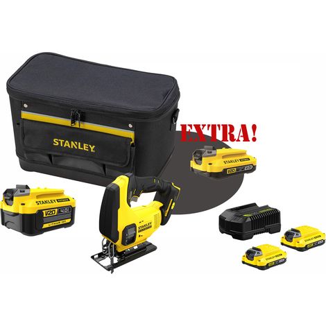 Kit Seghetto alternativo a batteria 18V V20 SFMCS600B + Batteria al Litio 18 Volt LI-Ion 4.0 Ah V20 SFMCB204 + Set energia + EXTRA OMAGGI FATMAXB. STANLEYB.