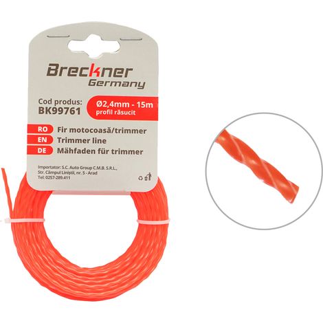 Filo ritorto per decespugliatore 2,4mmx15m Breckner Germany (1/3)