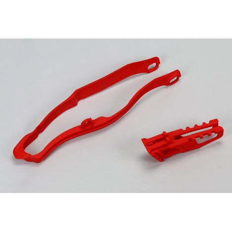 KIT GUIDA CATENA UFO (HO04663070) + GUIDA (HO04662070) HONDA CRF 250R '14-17, CRF 450R '13-16, ROSSO