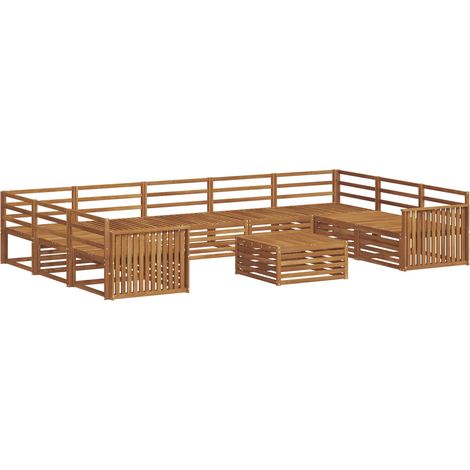 Outdoor Sofa Set 10 pcs Natural Solid Acacia Wood vidaXL (1/5)