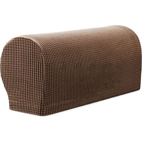 Housses de fauteuil extensibles antidérapantes en spandex pour protéger vos meubles, lot de 2 (noir) Café (1/5)