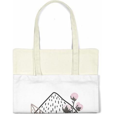 Sac shopping en coton Bonamaison - Tote bag réutilisable 48 x 55 cm, porté épaule (1/4)