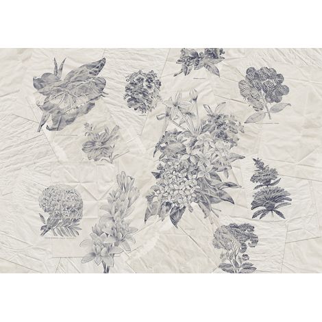 papier peint panoramique papiers botaniques gris et couleur sable - Sanders & Sanders (1/4)