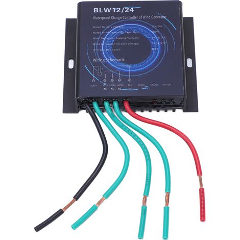 Contrôleur de générateur d'éolienne 500 W 12 V/24 V étanche avec contrôle de charge automatique pour l'alimentation (1/5)