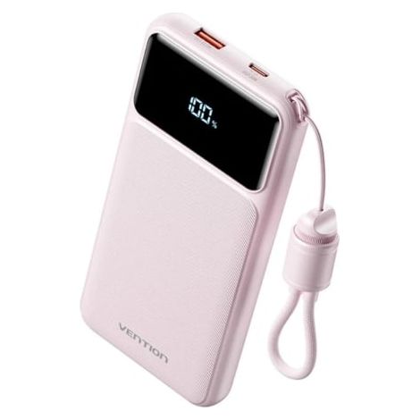 Powerbank 10000mAh Vention XGYP0-39-TY/ 22.5W/ Rosa/ Incluye Cable USB Tipo-C