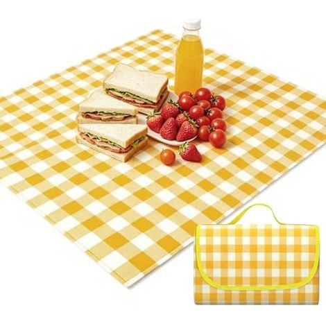 2M2M Couverture Pique Nique, Lmperméable Nappe Pique Nique, Tapis Pique Nique Pliable avec Poignée, pour la Randonnée Voyage Camping en Plein Air,Parc,Le Jardin, Le Plage, Le Camping (1/5)