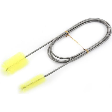 Flexible Doppelrohr-Reinigungsbürste (Gelb) + Flexibler Tank für die Aquarienreinigung