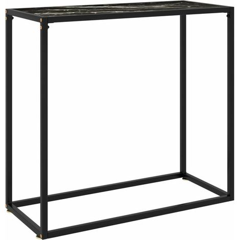 Table console Noir 80x35x75 cm Verre trempe (1/5)