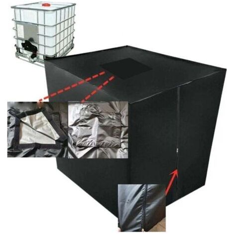 Housse pour mobilier de jardin, Couvercle De Réservoir d'eau Bâche De Protection IBC- Noir -Le Couvercle Supérieur Et La Valve Ne sont Pas Obstrués- pour Cuve 1000L -bâche Couverture Réservoir IBC-Tis (1/2)
