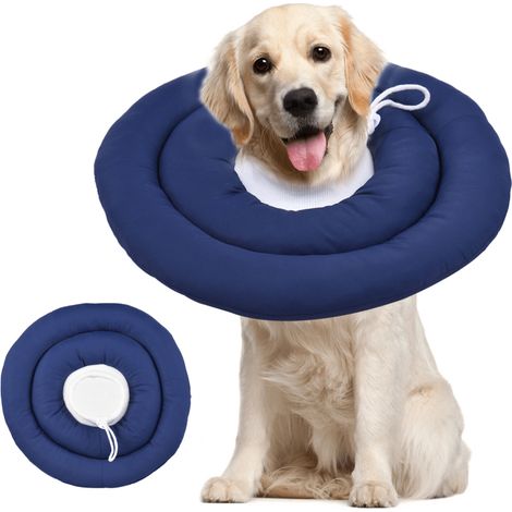 Collier de constriction post-opératoire pour chien avec cordon de serrage ajustable, imperméable, pour chiens de petite, moyenne et grande taille. (1/5)