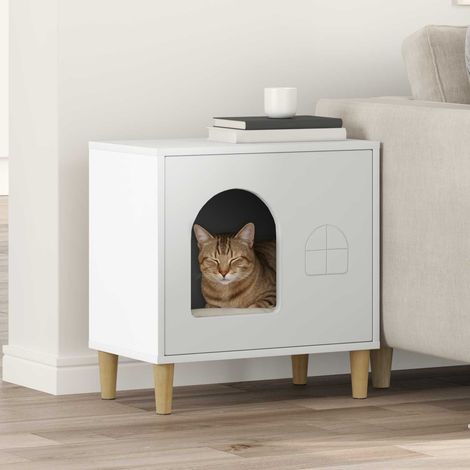 Cat House White 51 x 30 x 52 cm Engineered Wood vidaXL (1/5)