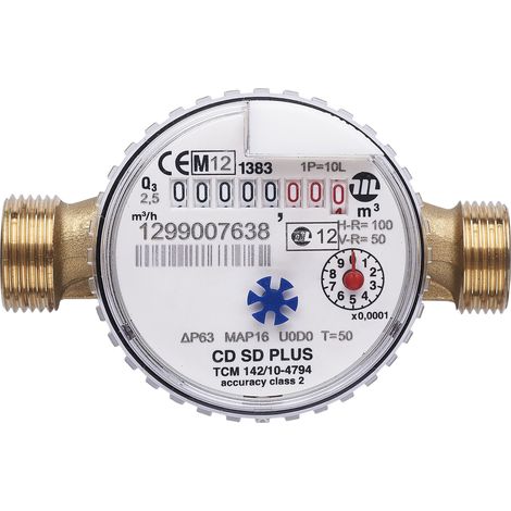 Sferaco – Compteur divisionnaire pour eau froide – Calibre 15 mm – Pré-équipé impulsions – Filetage plomberie pour installation facile