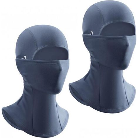 Pasamontañas de ciclismo de 2 piezas, poliéster, máscara para moto, bufanda para la cara y el cuello, apto para ciclismo y diversos deportes, 36 x 31 cm, azul (1/5)