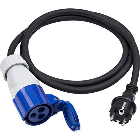 Meister 7425280 7425280-Cavo Adattatore 1,5 m, con Presa CEE e Spina di Protezione (1/4)