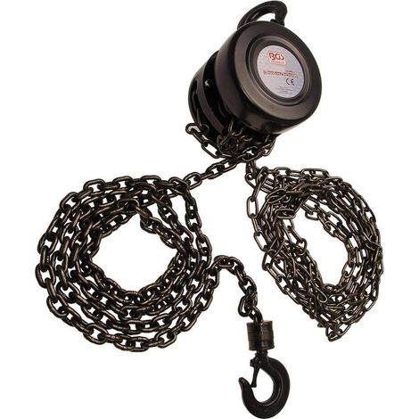Palan à Chaîne 1 T - H. de Levage 2,5 m - Robuste et Sécurisé, Acier - D-Work
