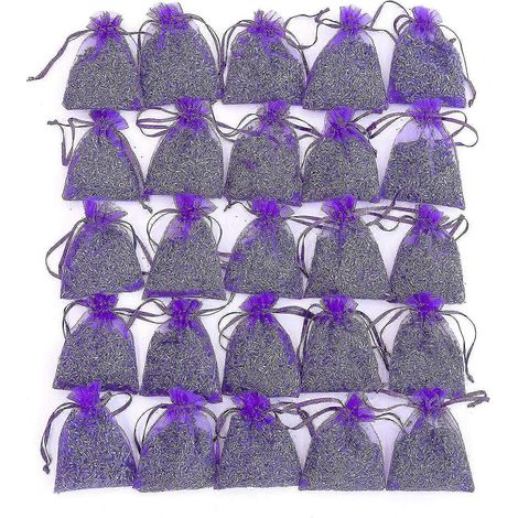 Sachet de 25 sachets de fleurs de lavande séchées pour tiroirs et placards Wuqx (1/4)