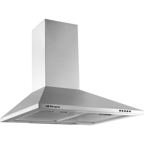 Orbegozo Campana decorativa inox DS 59160 IN, 3 niveles de potencia, 2 filtros aluminio desmontables, chimenea ajustable, acabado acero inoxidable, 65 W