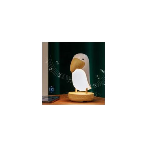 Luce notturna a LED a forma di tucano con funzione Bluetooth, ricaricabile tramite USB, luce notturna per casa e camera da letto, dimmerabile - Bianco - Crezuo
