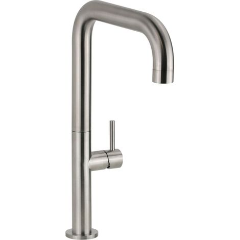 Mitigeur d'évier de cuisine en acier AISI 316L avec bec pivotant à double courbure Arqea Helix PLM362.30 Acier inoxydable (1/5)