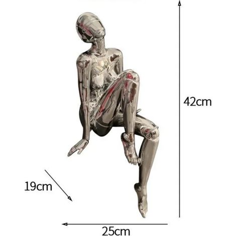 (Argent) Petite figurine sculptée, ornement de sculpture moderne (1/5)