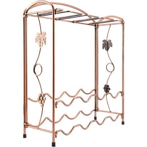 Étagère à vin métal 8 bouteilles 8 verres support suspendu design élégant robuste pour cave bar salon décoration intérieure moderne (1/5)