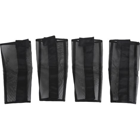 GARRYFIZH Bottes de jambe de cheval en maille respirante, enveloppes de protection pour le Stress et la Fatigue du sabot, noires, 4 pièces (1/5)