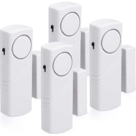 Alarme Porte et Fentre - Lot 4x Alarme Sans Fil Anti-Intrusion - Scurit Maison Contre Cambriolage - Fonctionnement Magntique - 100 dB (1/5)