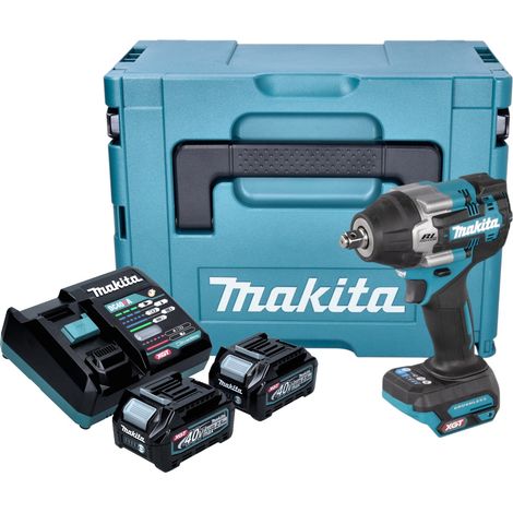 Makita TW 007 GD201 Llave de impacto sin cable 40 V máx. 760 Nm 1/2'' sin escobillas + 2x batería recargable 2,5 Ah + cargador + Makpac